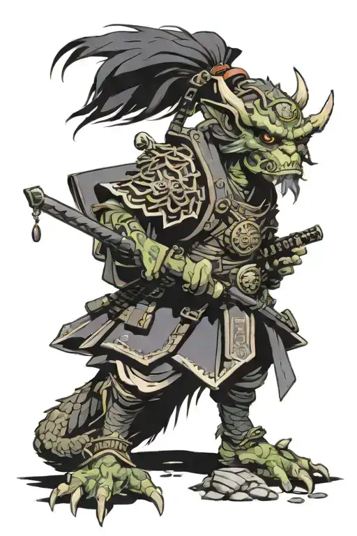 Dokkaebi Korean Goblin Wearing Traditional Korean Armor