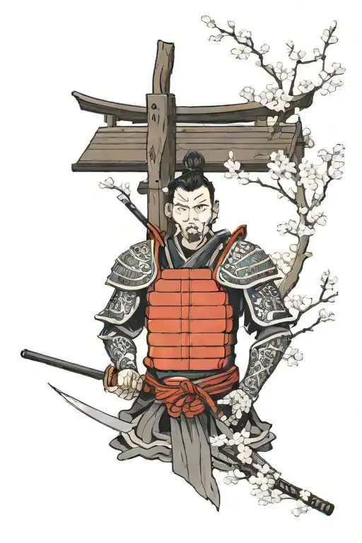 Sakura Trees And Samurai Body Armour Made
