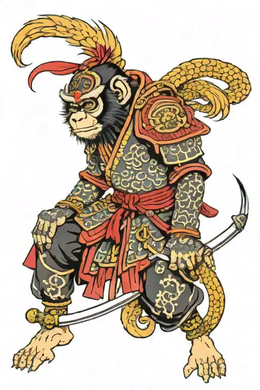 Monkey Samurai Warrior