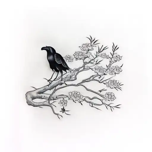 Crow Sitting On A Branch