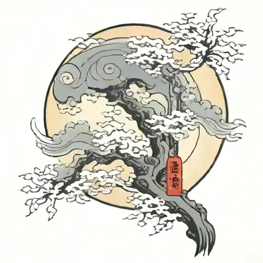 Ancient Lettering And Moon