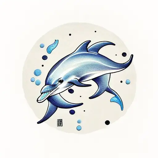 Dolphin With A Circle Around It