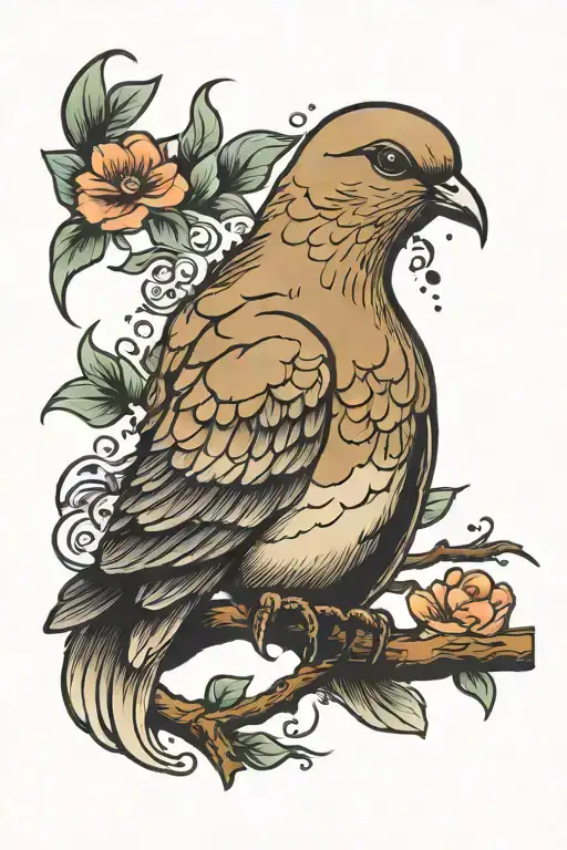 Old School Dove Perched