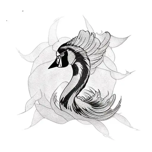 Black And White Swan Feathers Elegant