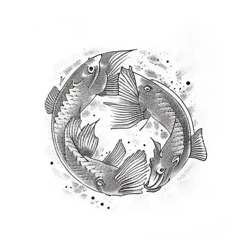 Red Koi Fish With Sun