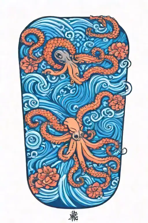 Japense Water And Octopus Wrapped