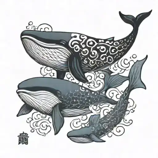 Whales And A Baby Whale