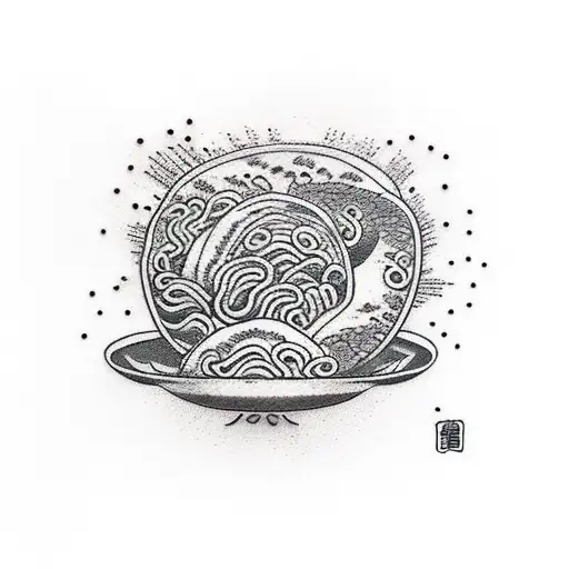 Overflowing Ramen Bowl 3D