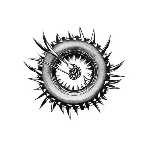 Motorcycle Tires With Thorns On Fire