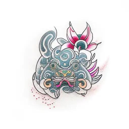 Fu Dog Volcano Lava Ocean Plumeria Jungle Water