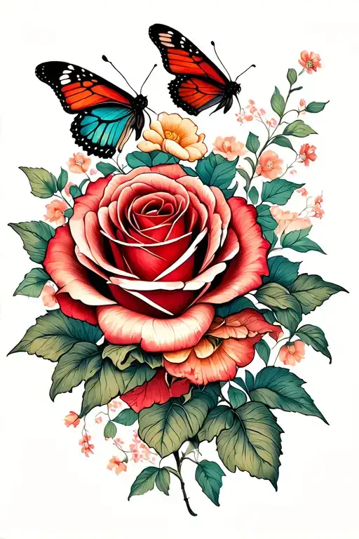 Rose Wrap With Butterfly