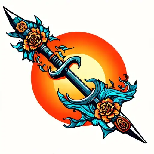 Mechanic Sun Spear Tattoo Design Inspired