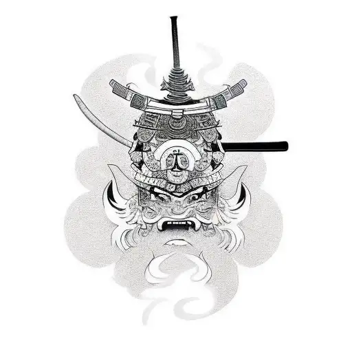 Samurai Tattoo With Japanese Letters