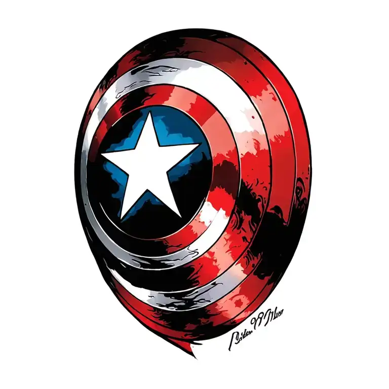 Captain America Shield Shoulder Tatto