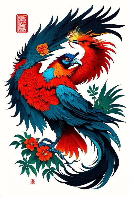 Jungle Phoenix Bird Rising