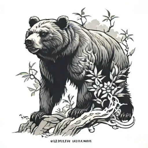 Aggressive Bear In Nature