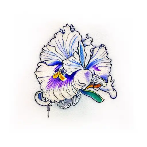 Iris Flower Watercolor