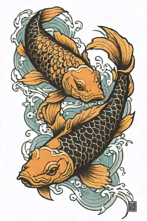 Yin Yang Koi Fish Jumping