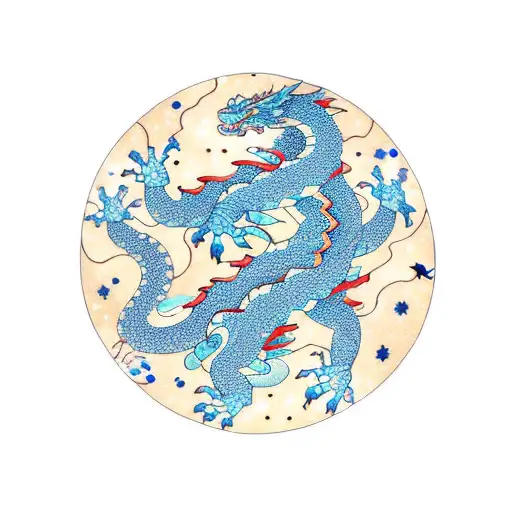 A Constellation Of A Dragon Intertwined With A Spider In A Cosmic Background