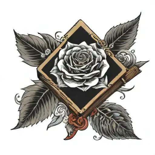 Book With Crystal Rose Coming Out From It