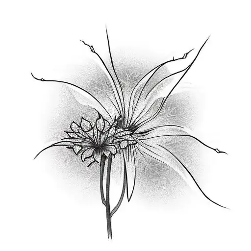 Spider Lily With Fine Lines