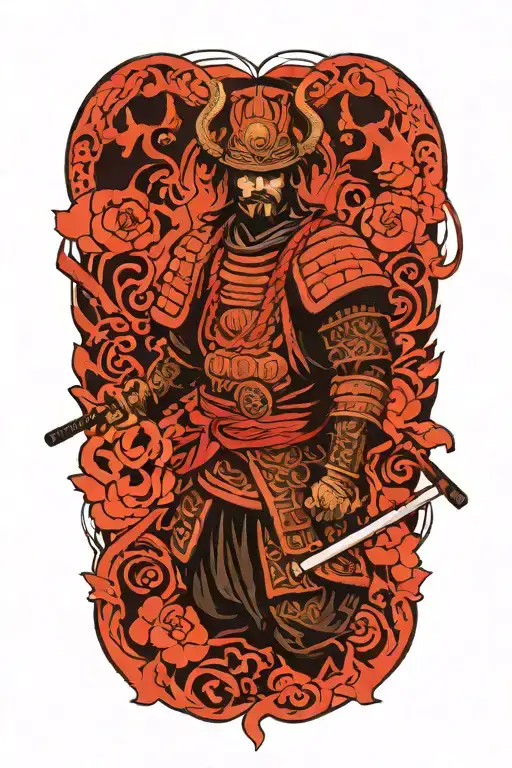 Samurai And Spartan Style With The Use Of Symbols