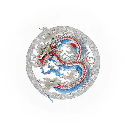 Chinese Dragon Inside A Card