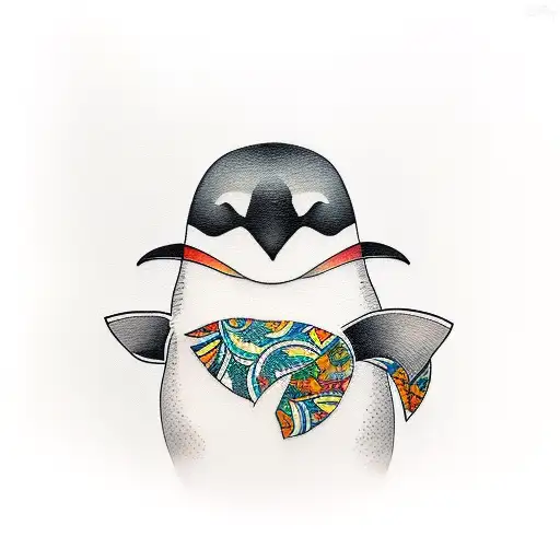 Name And Date Inside A Penguin