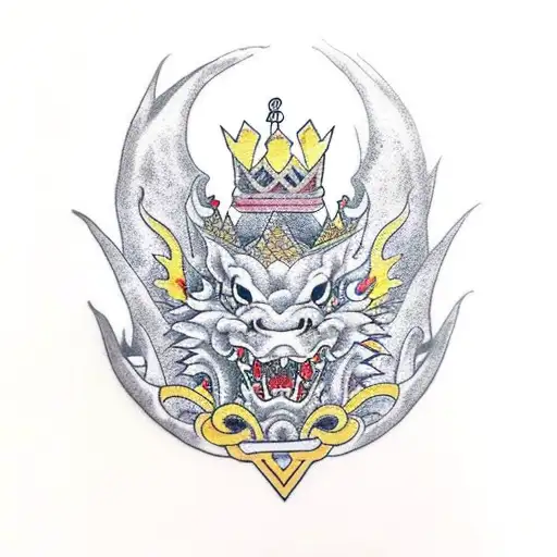 Small Dragon And A Kings Crown