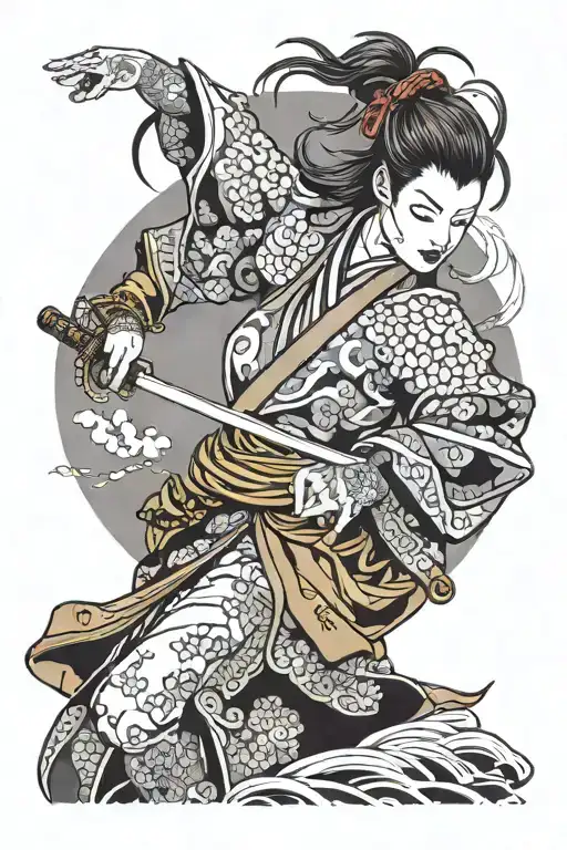 Female Samurai Attacking