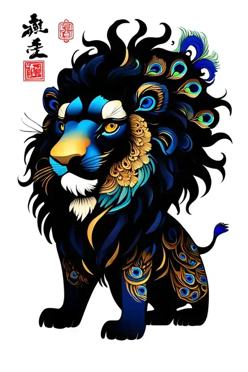 Lion With Peacock