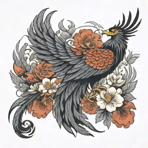 Phoenix With Flowers