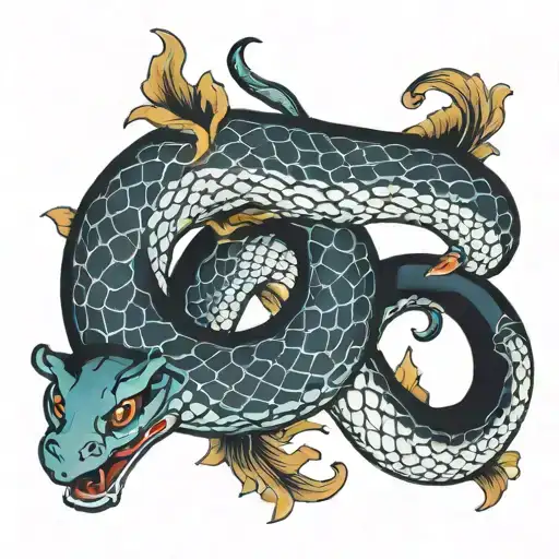 Ouroboros Snake Coiled