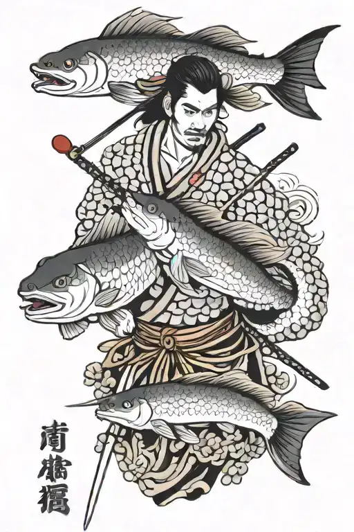 Samurai Warrior And Pisces