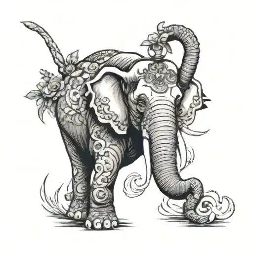 Take A Cigarette In The Hands Of An Elephant