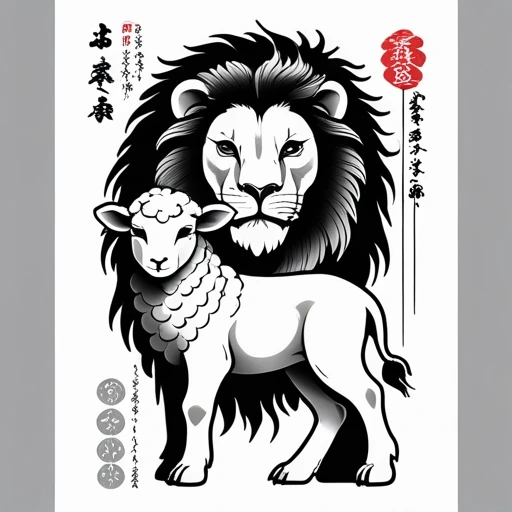 Lion and lamb Tattoo idea