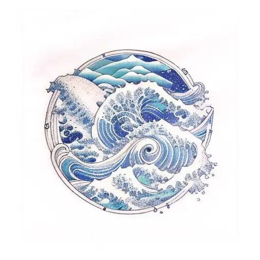 Waves Of An Ocean Turning Into Outer Space