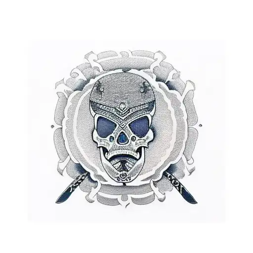 Katana Piercing Though A Skull