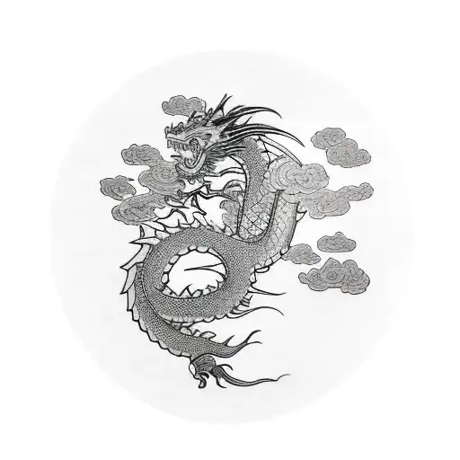 Dragon With Marigolds