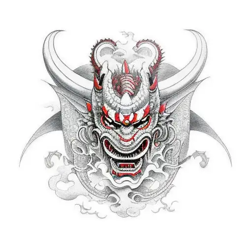 Dragon With Demon Mask