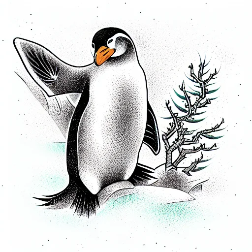 Penguin Snowboreding