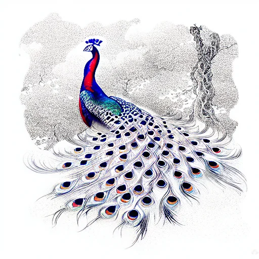 Peacock In Norse World Tree