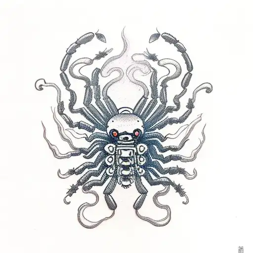 Demon Spider With Mushrooms And Blood With 747 On It