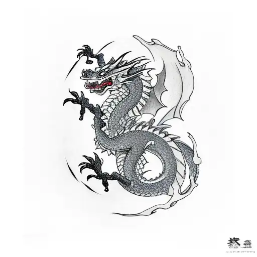 Dragon With Oni Face