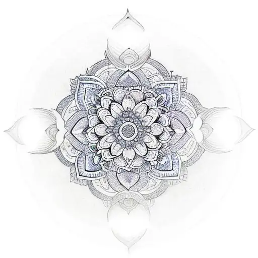 Mandala Lotus Geometric Outline