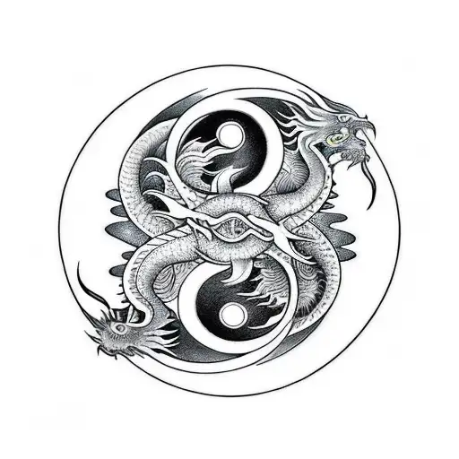 Create A Small Ying Yang Dragon Tattoo For Brother And Sister