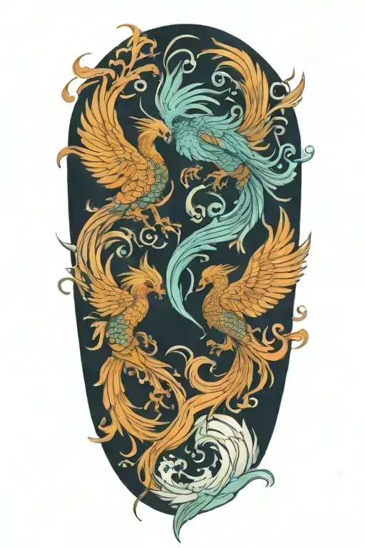 Two Baby Pheonix As Pisces And Scorpio Zodiac Sign