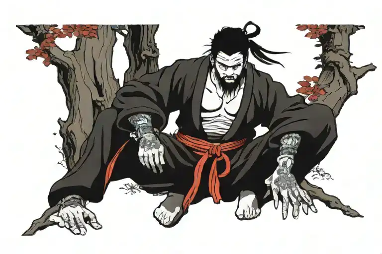 Japanese Shinobi Under A Tree