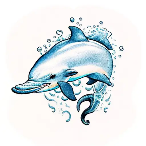 Left Dolphin With A Water Background And Right Lioness With A Fire Background Forming A Heart