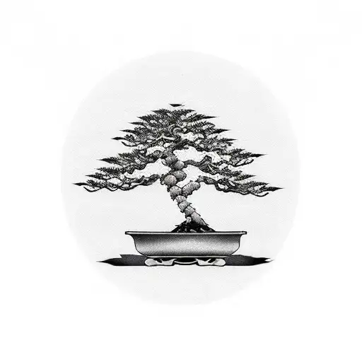 Bonsai Tree Only The Brenches With Leaves For The Arm